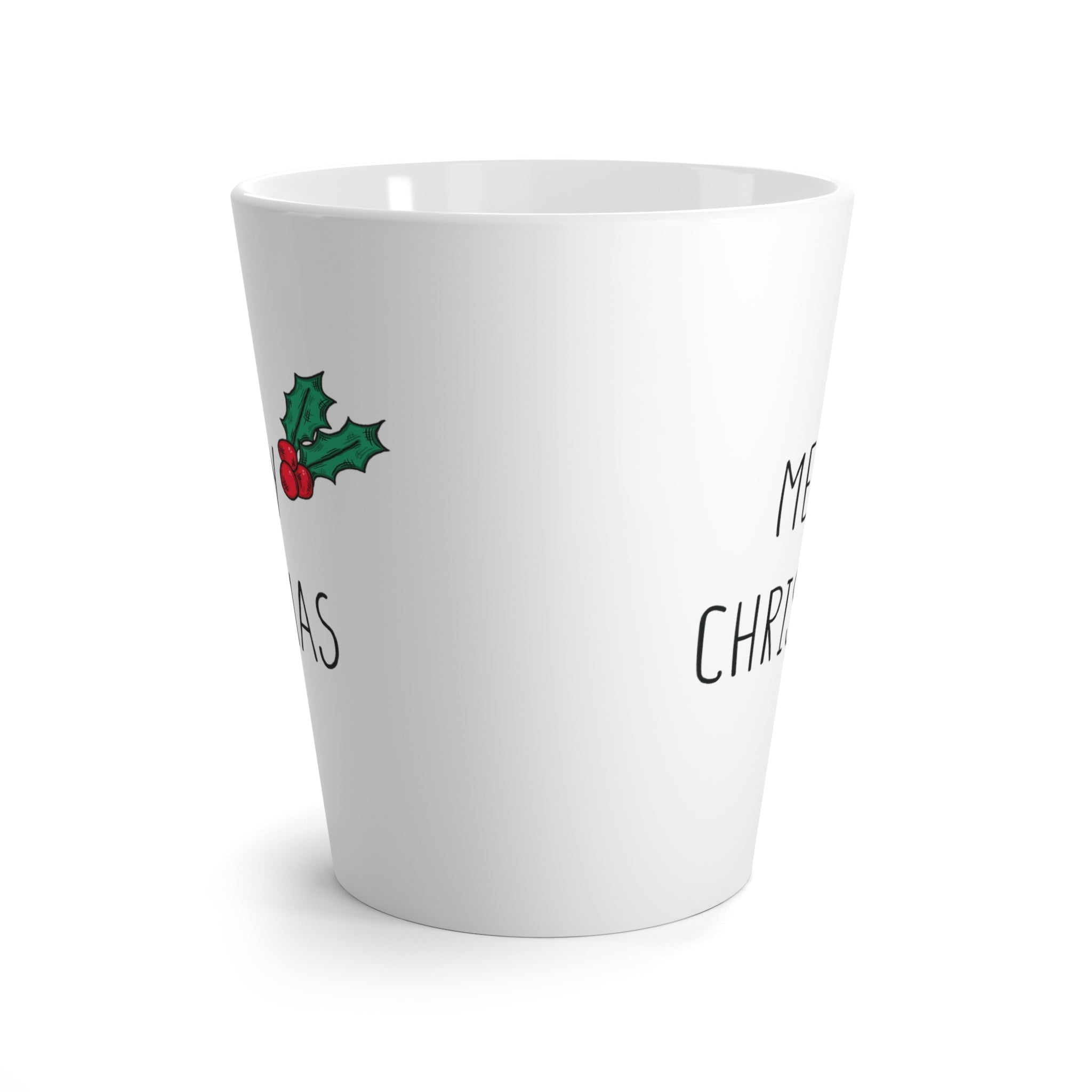 Merry Christmas Holly Latte Mug