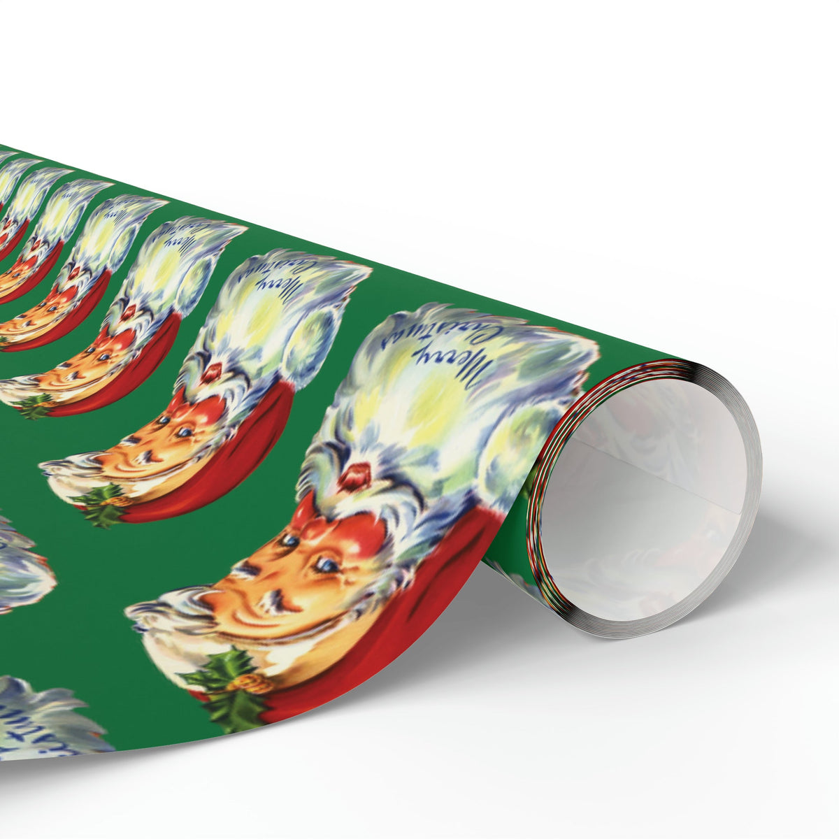 Merry Christmas Santa Retro Christmas Print Holiday Gift Wrap Paper - Glossy Or Matte