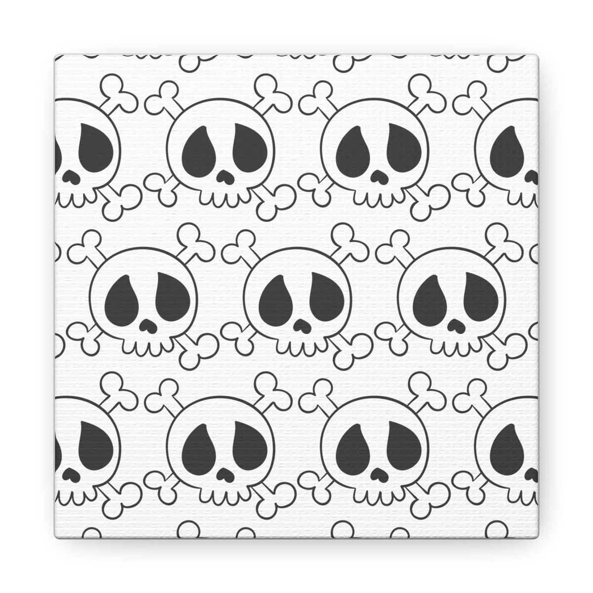 Cute Skulls Halloween Black And White Print Canvas Gallery Wrap