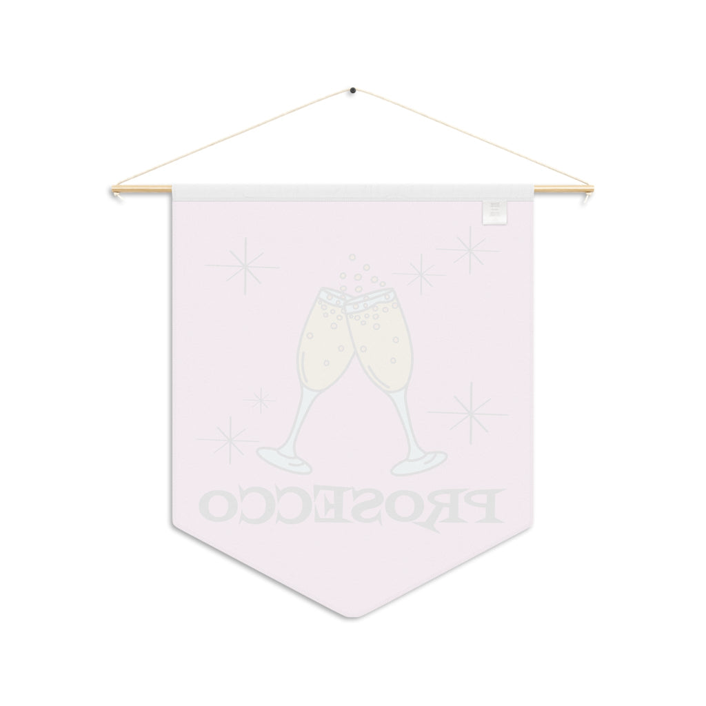 Prosecco Atomic Mid Century Retro Style Pink Wall Hanging Banner Flag