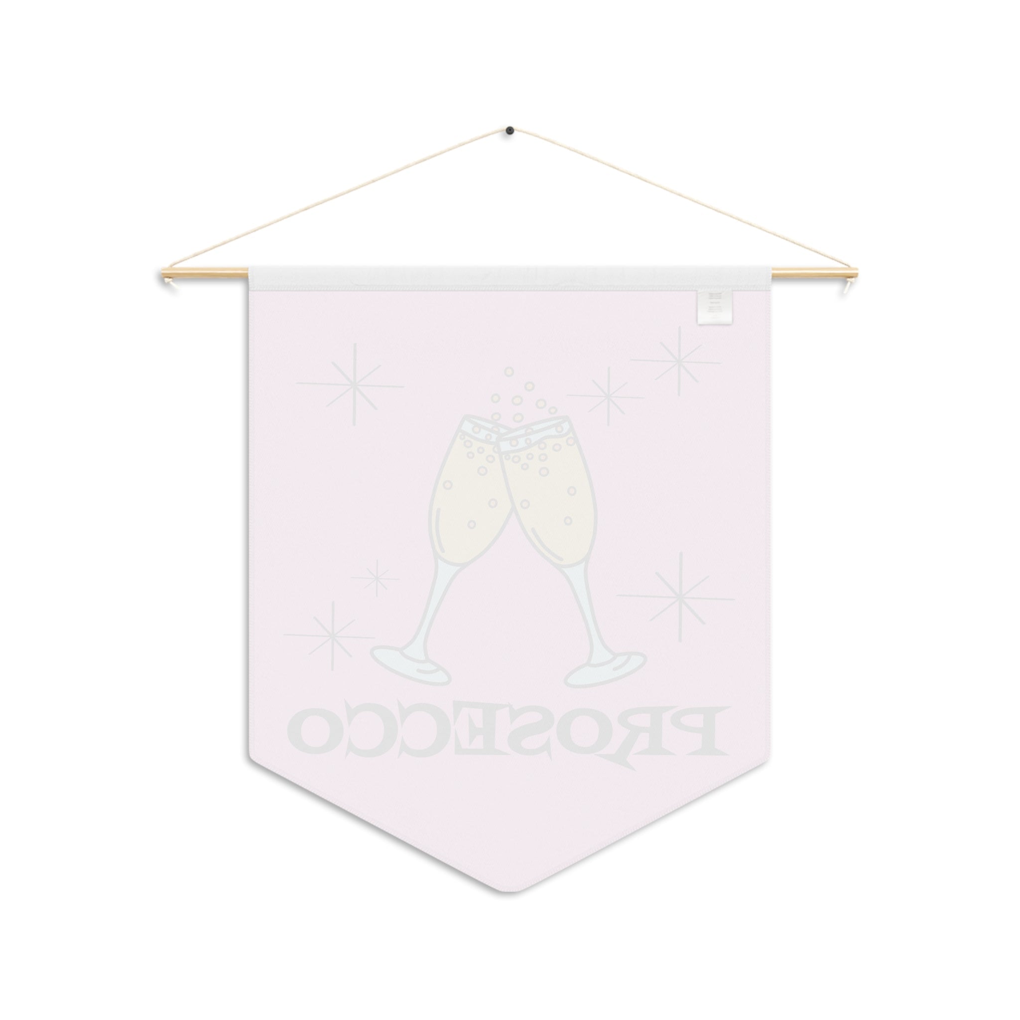 Prosecco Atomic Mid Century Retro Style Pink Wall Hanging Banner Flag
