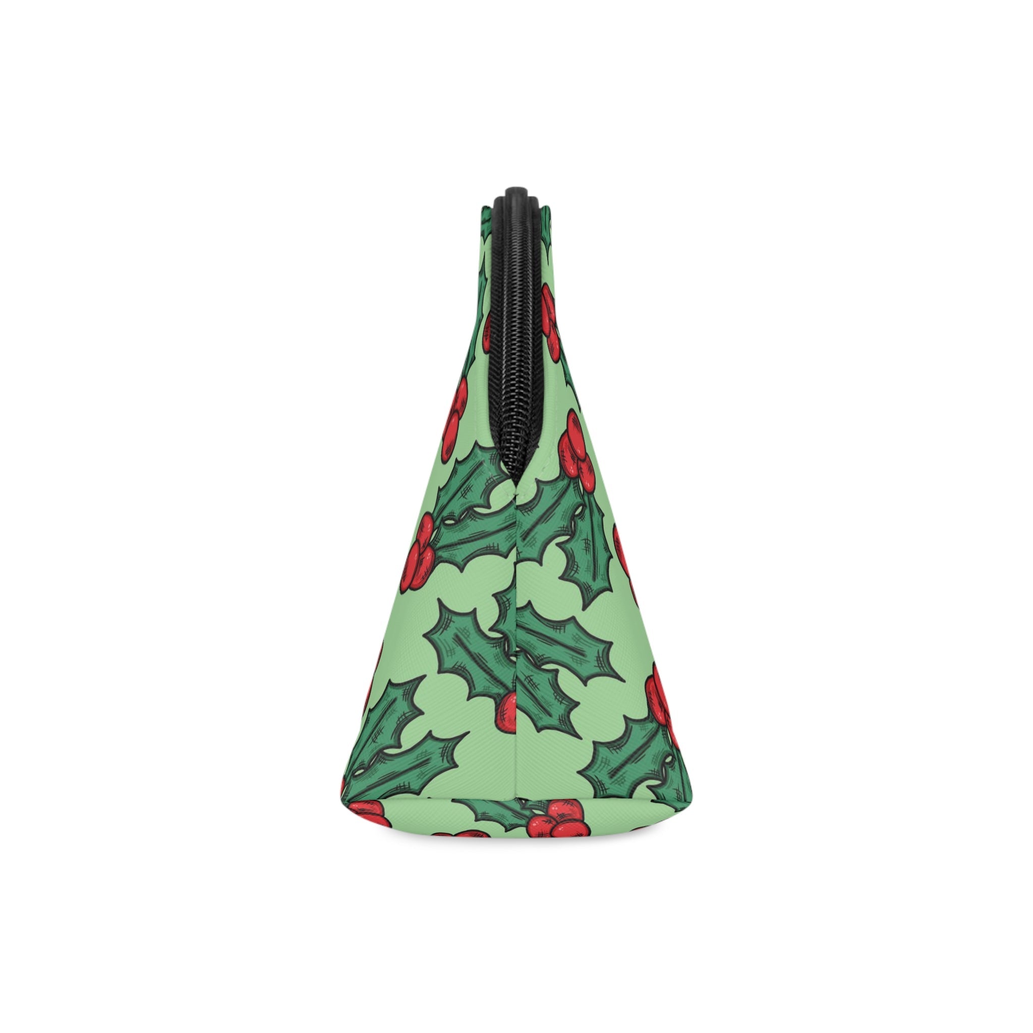 Cute Christmas Holly Green Christmas Cosmetic Travel Makeup Bag