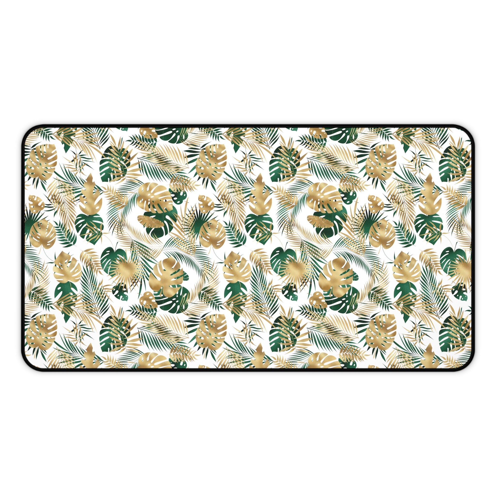 Gold and Green Palm Desk Mat - 3 size options