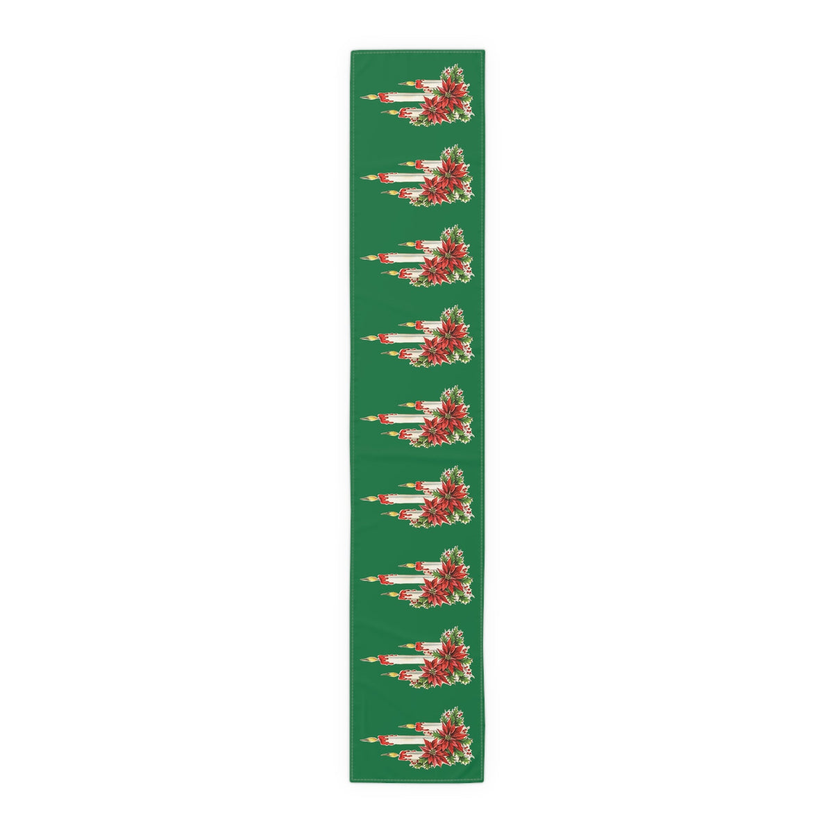 Christmas Candles Retro Christmas Print Home Decor Cotton Poly Table Runner