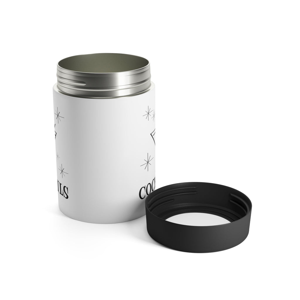 Martini Cocktails Atomic Retro Style Print Lined Stainless Steel Can Holder