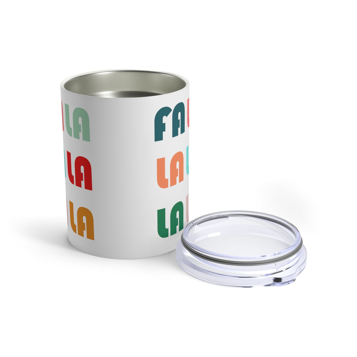 Fa La La La Retro Style Christmas Print Stainless Steel Tumbler 10oz