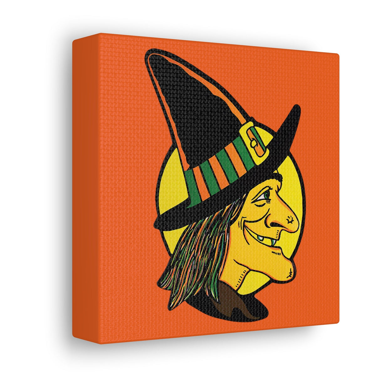 Vintage Witch Retro Halloween Decor Print Canvas Gallery Wrap