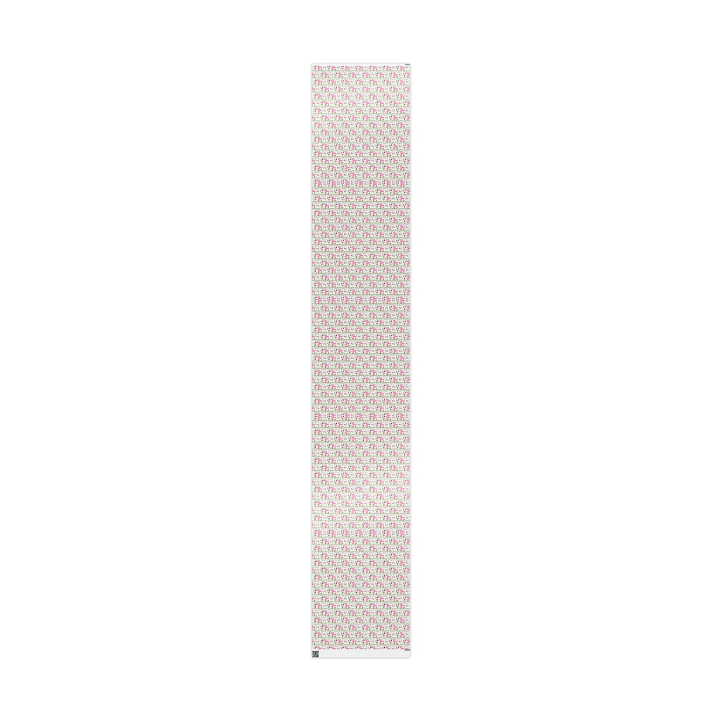 Pink Christmas Reindeer With Ornaments Mid Century Retro Christmas Print Holiday Gift Wrap Paper - Glossy Or Matte