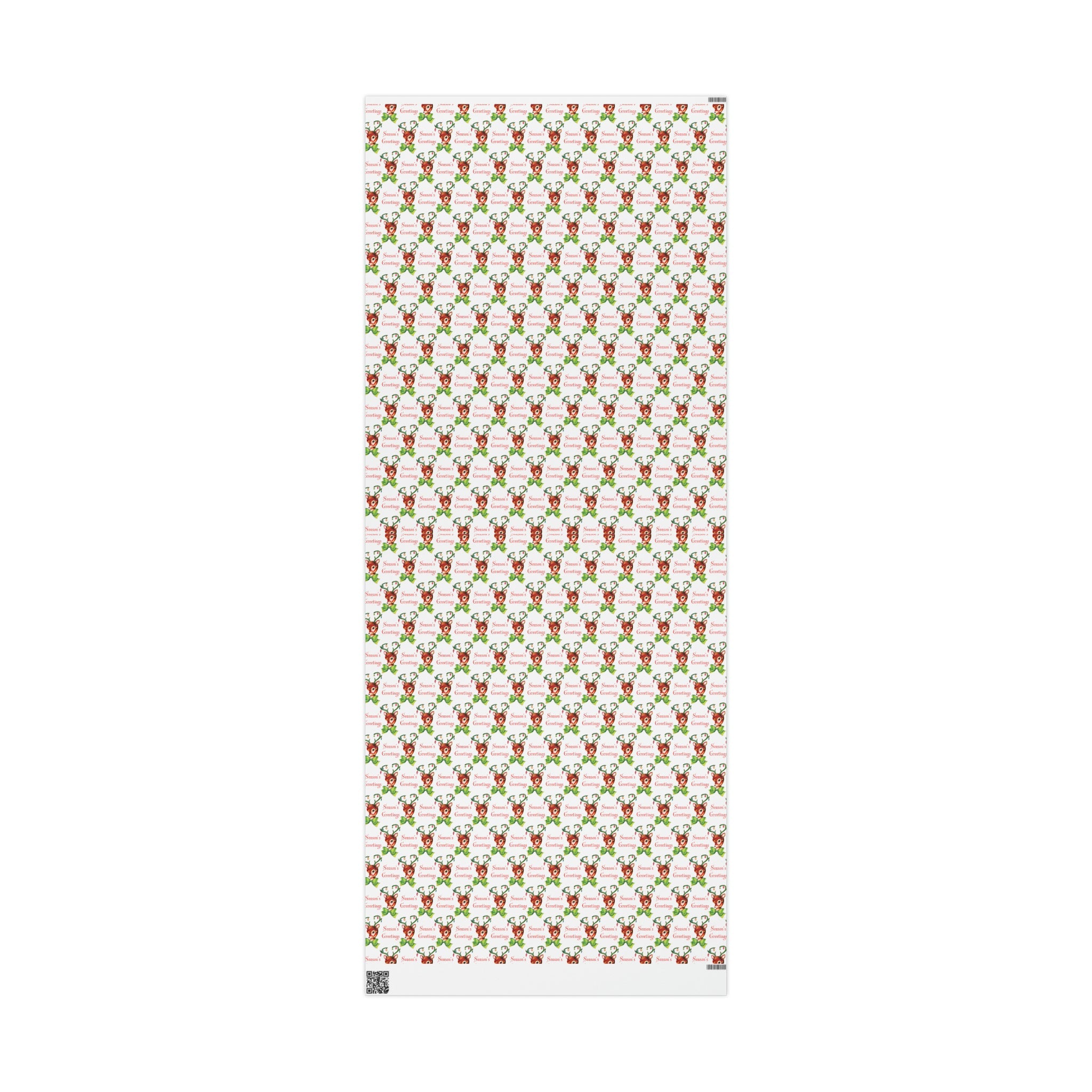 Season's Greetings Reindeer Mid Century Retro Christmas Print Holiday Gift Wrap Paper - Glossy Or Matte
