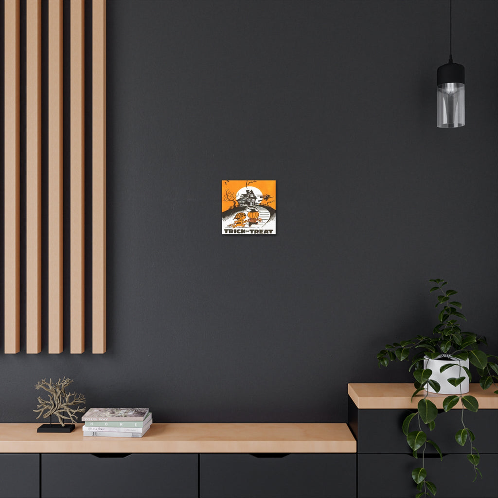 Trick Or Treat Retro Halloween Print Canvas Gallery Wrap