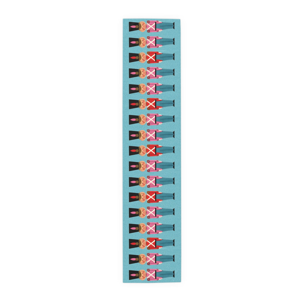 Christmas Toy Soldiers Blue Midcentury Retro Polyester Table Runner