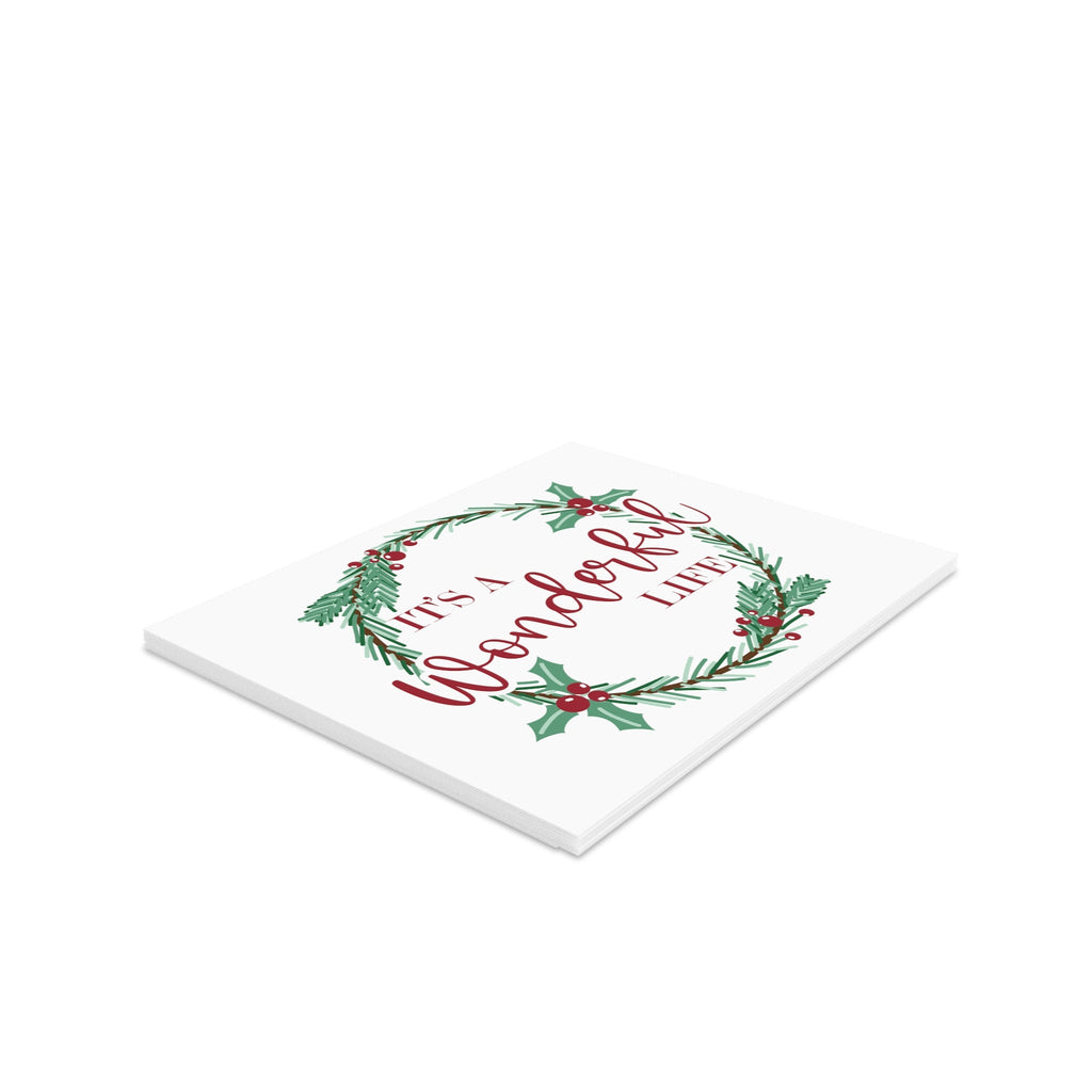 It's A Wonderful Life Christmas Wreath Matte Greeting Cards (8, 16, and 24 pcs)