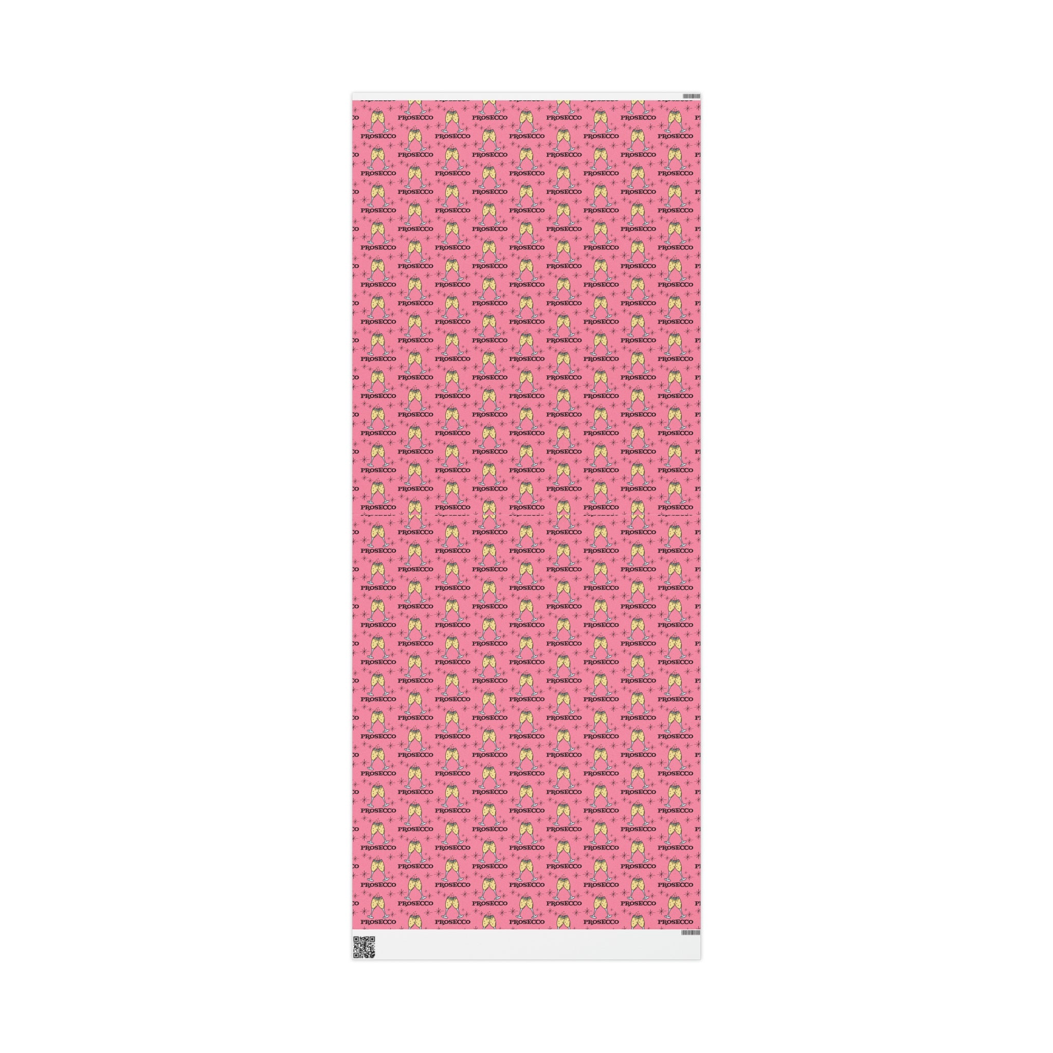 Prosecco Brunch Pink Atomic Retro Style Holiday Gift Wrap Paper - Glossy Or Matte