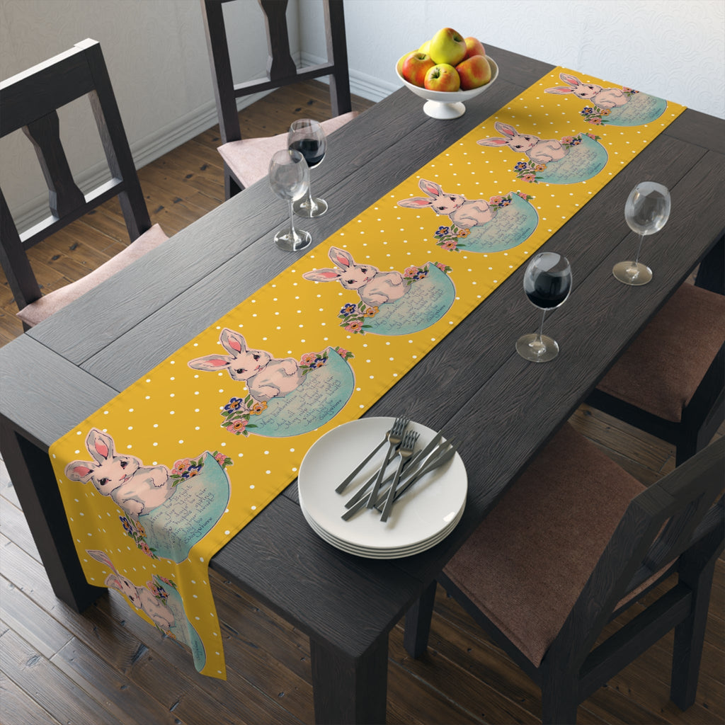 Easter Table Runner Vintage Easter Bunny Spring Poem