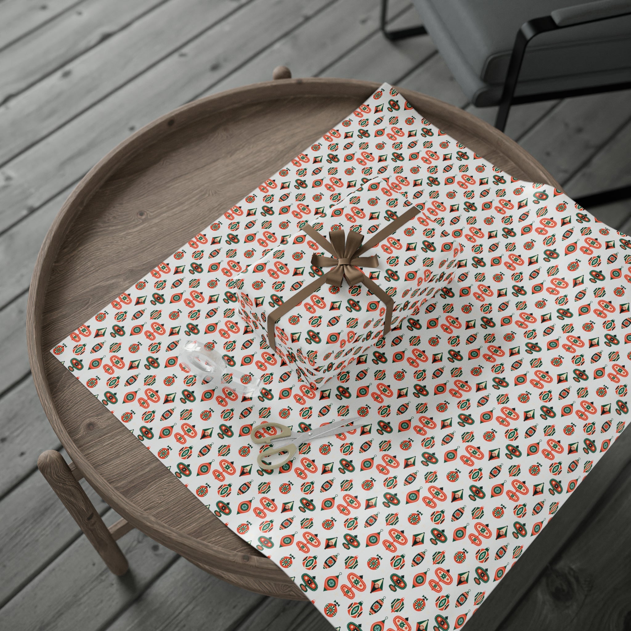 Atomic Retro Christmas Ornaments Atomic Retro Style Christmas Holiday Gift Wrap Paper - Glossy Or Matte