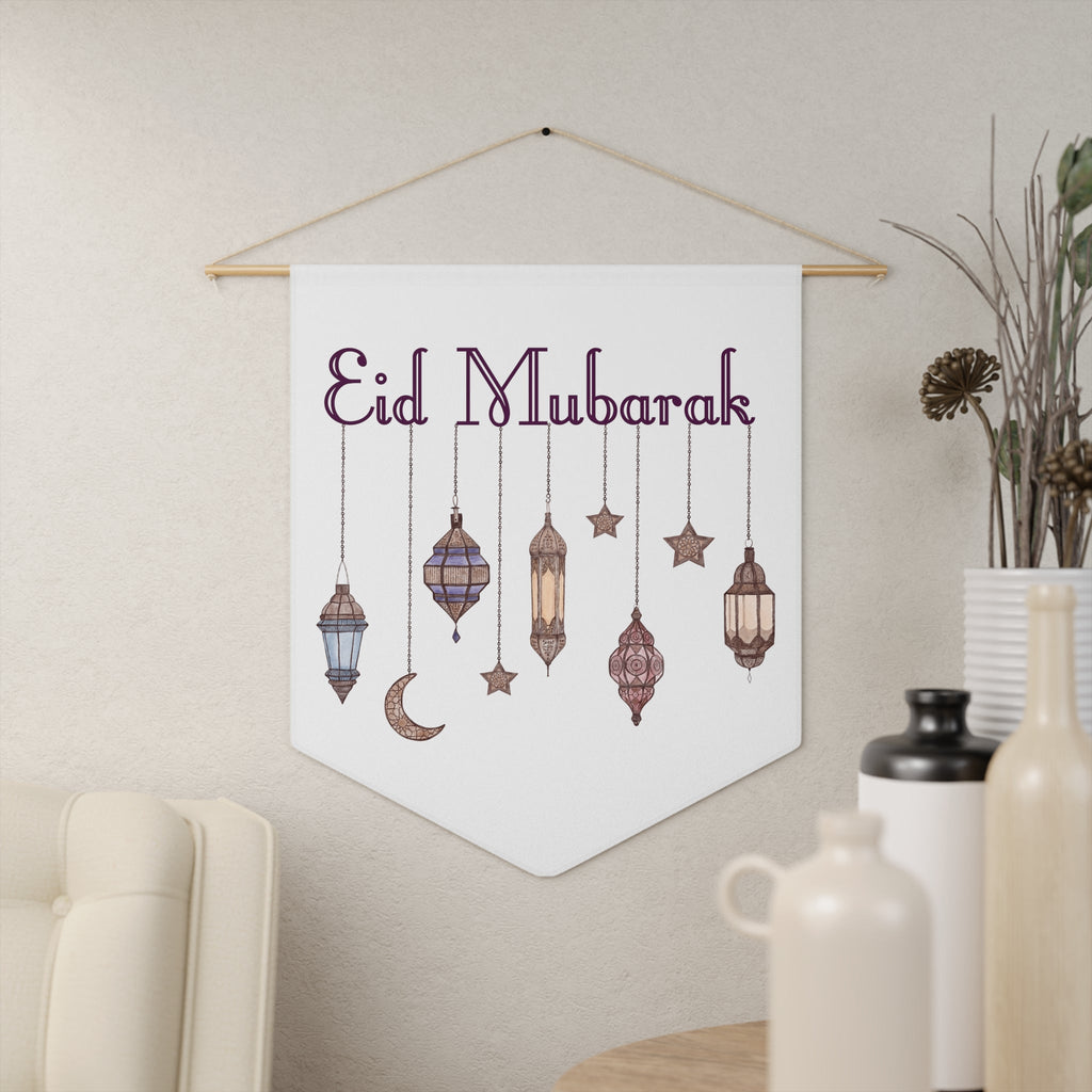 Eid Mubarak Festival Arabic Lanterns Holiday Wall Hanging Banner Flag