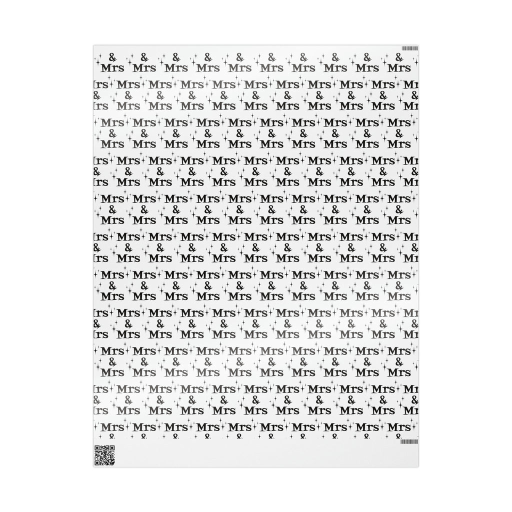 Mrs. And Mrs. Atomic Mid Century Retro Style Wedding Holiday Gift Wrap Paper - Glossy Or Matte