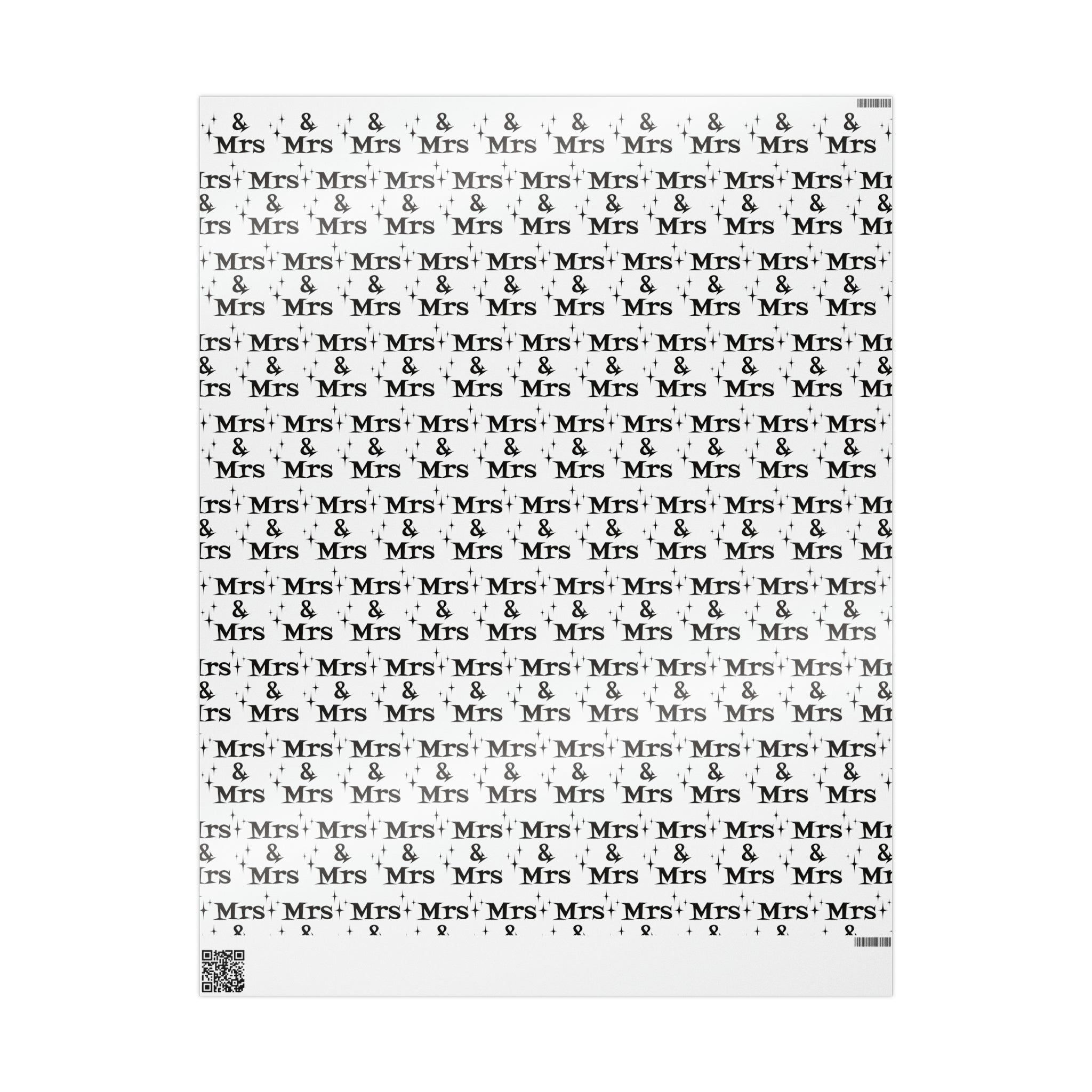 Mrs. And Mrs. Atomic Mid Century Retro Style Wedding Holiday Gift Wrap Paper - Glossy Or Matte