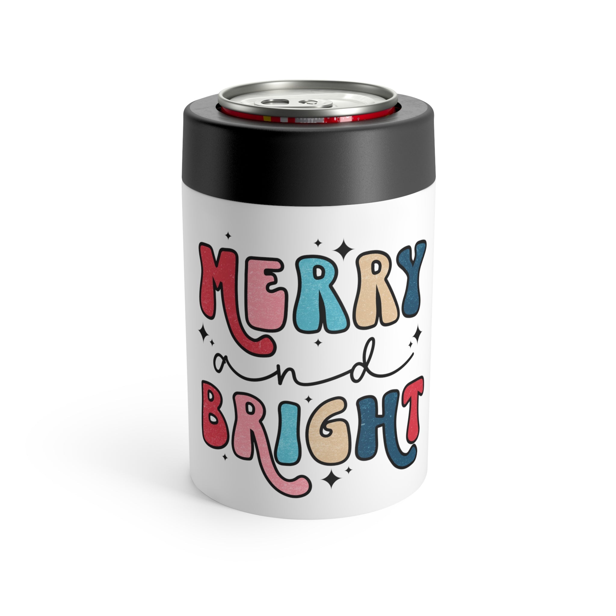 Merry And Bright Christmas Stainless Steel Can Holder