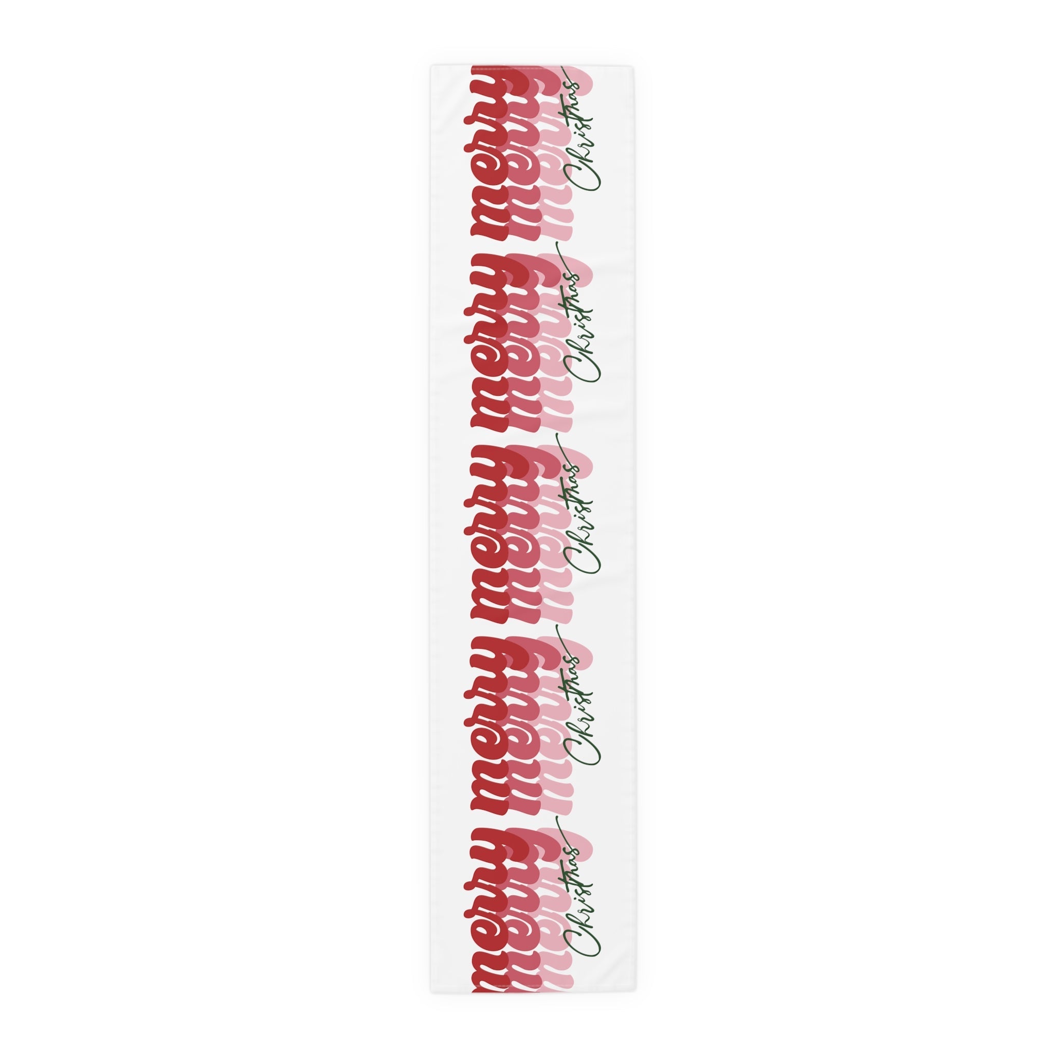 Merry Merry Merry Christmas Retro Style Christmas Print Home Decor Cotton Poly Table Runner