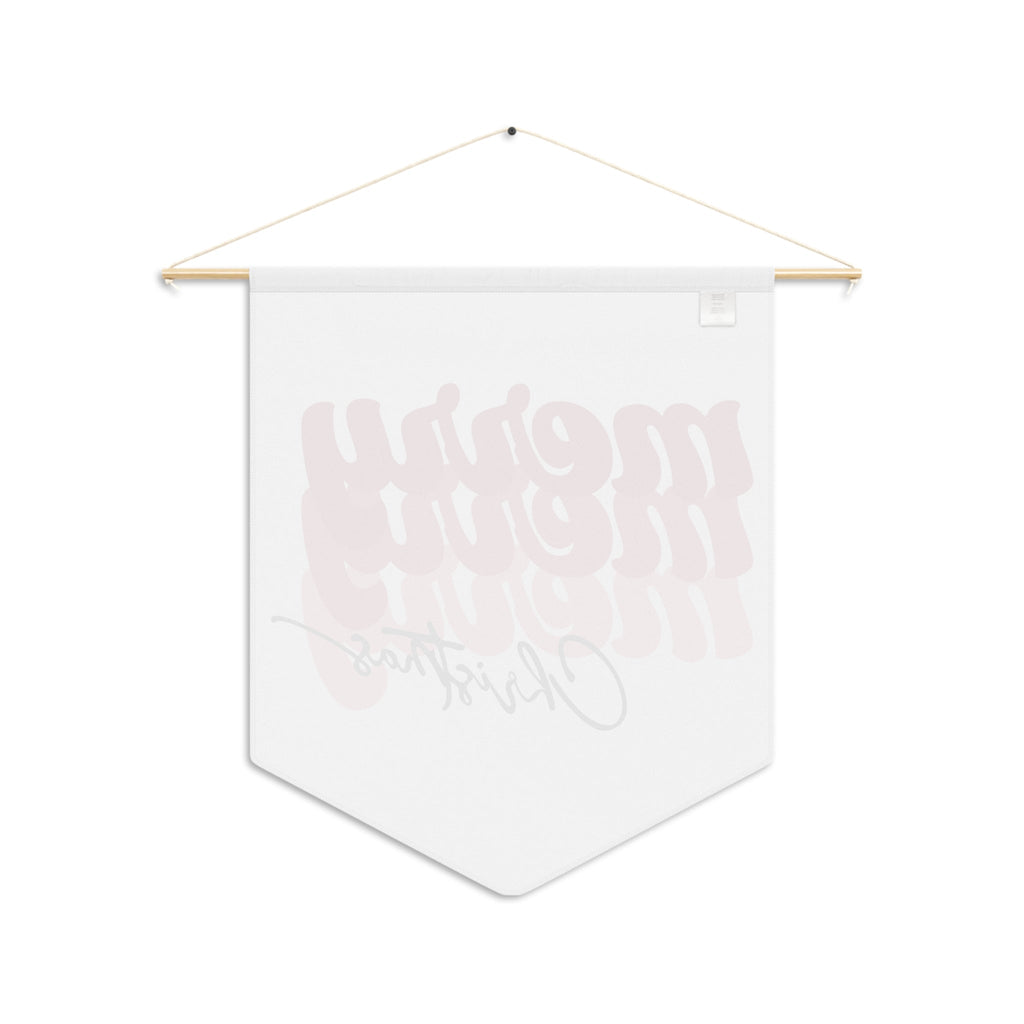 Merry Merry Merry Christmas Wall Hanging Banner Flag