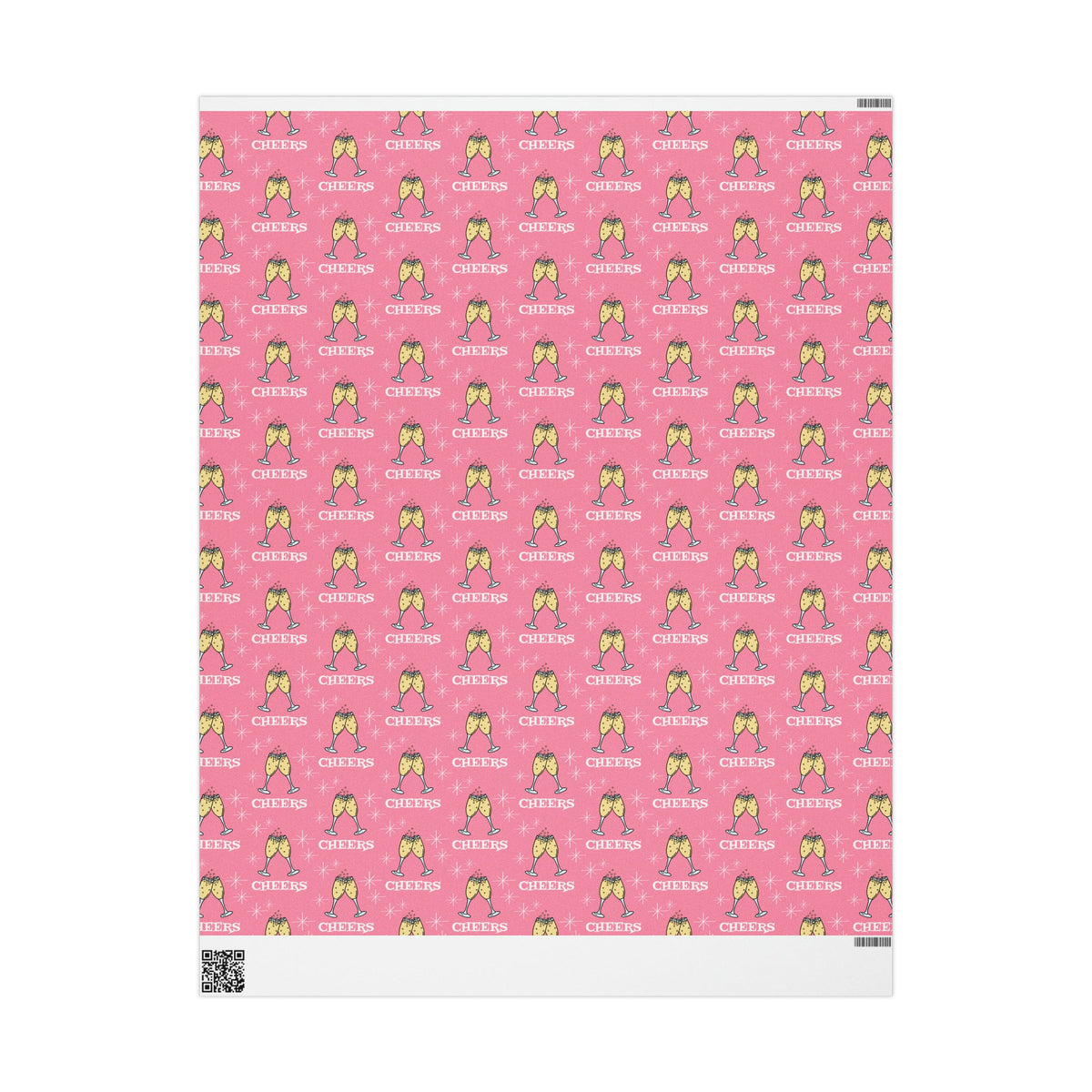 Cheers Champagne Pink Atomic Retro Style Congratulations Gift Wrap Paper - Glossy Or Matte