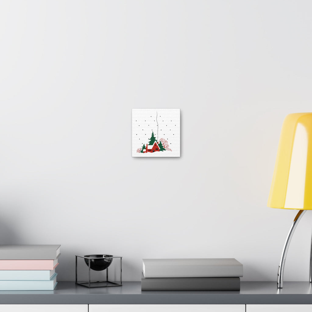 Winter Scene Mid Century Canvas Gallery Wrap