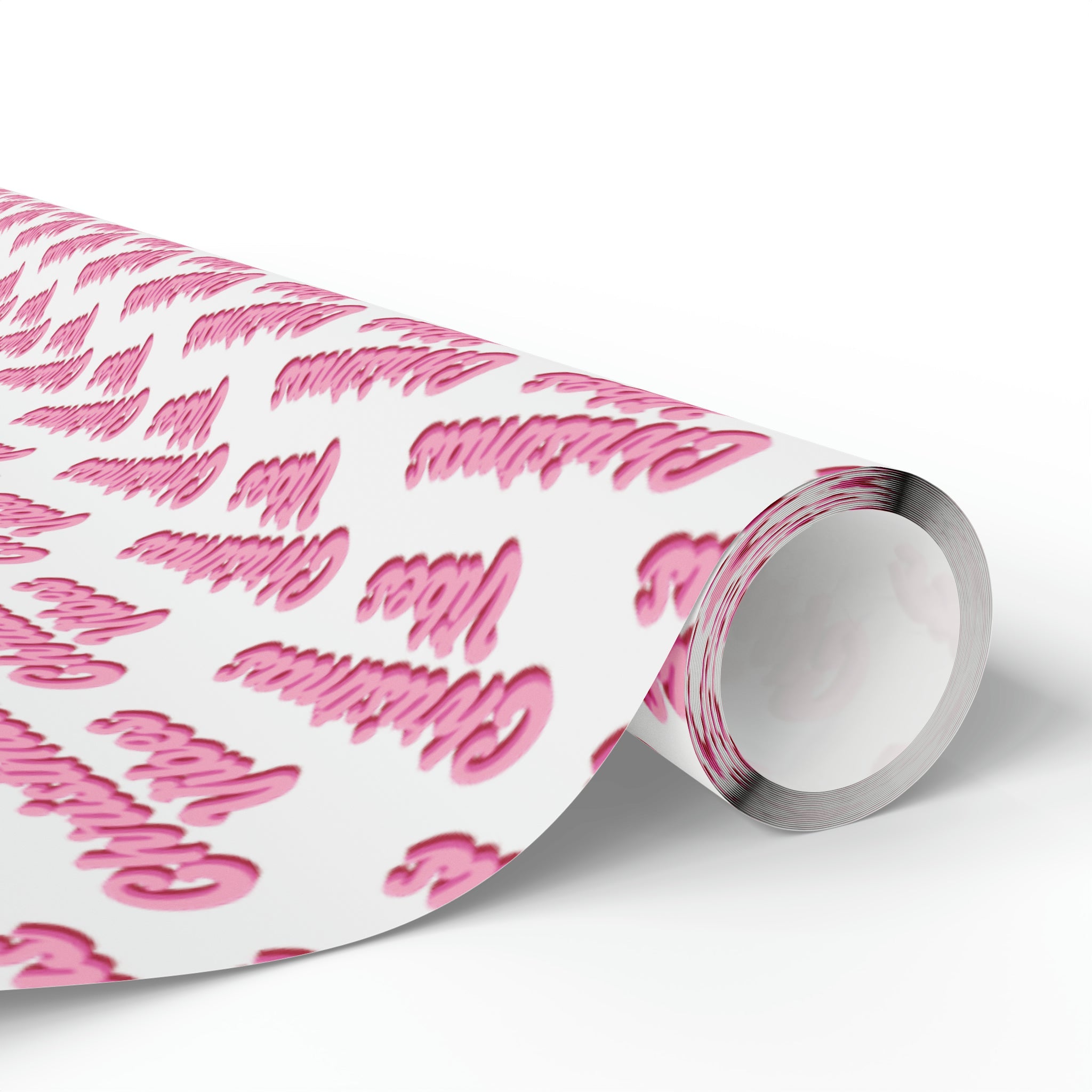 Pink Christmas Vibes Retro Style Christmas Holiday Gift Wrap Paper - Glossy Or Matte