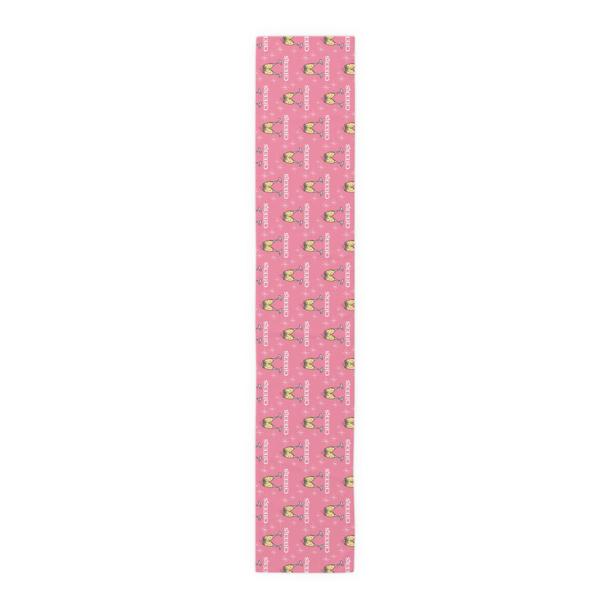 Pink Cheers Champagne Toast Table Runner