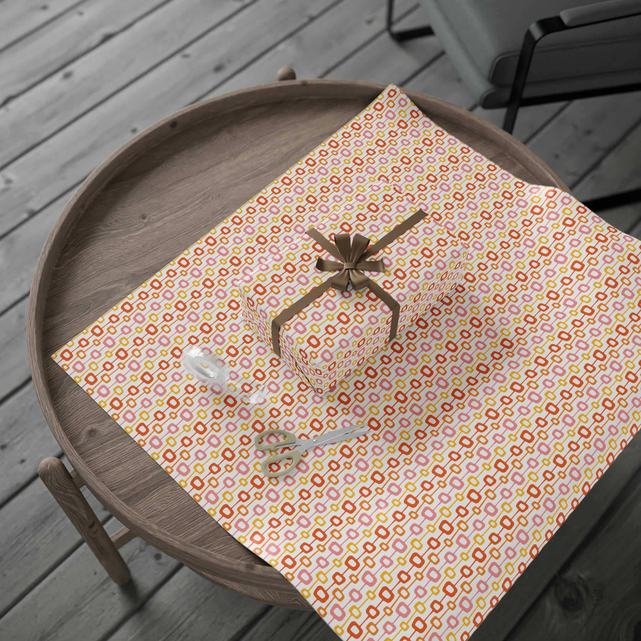 Atomic Squares Atomic Retro Style Holiday Gift Wrap Paper - Glossy Or Matte