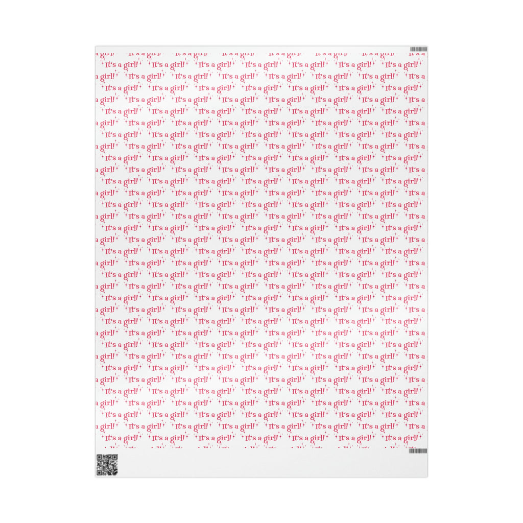 It's A Girl Starburst Atomic Retro Style Baby Shower Gift Wrap Paper - Glossy Or Matte