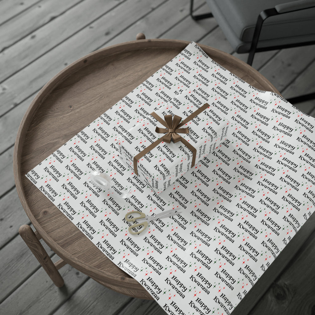 Happy Kwanzaa Starburst Atomic Retro Style Holiday Gift Wrap Paper - Glossy Or Matte