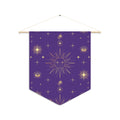 Celestial Gold Sun Stars Purple Decor Print Wall Hanging Banner Flag