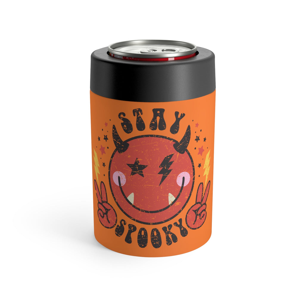 Stay Spooky Cute Devil Halloween Distressed Print Stainless Steel Can Holder