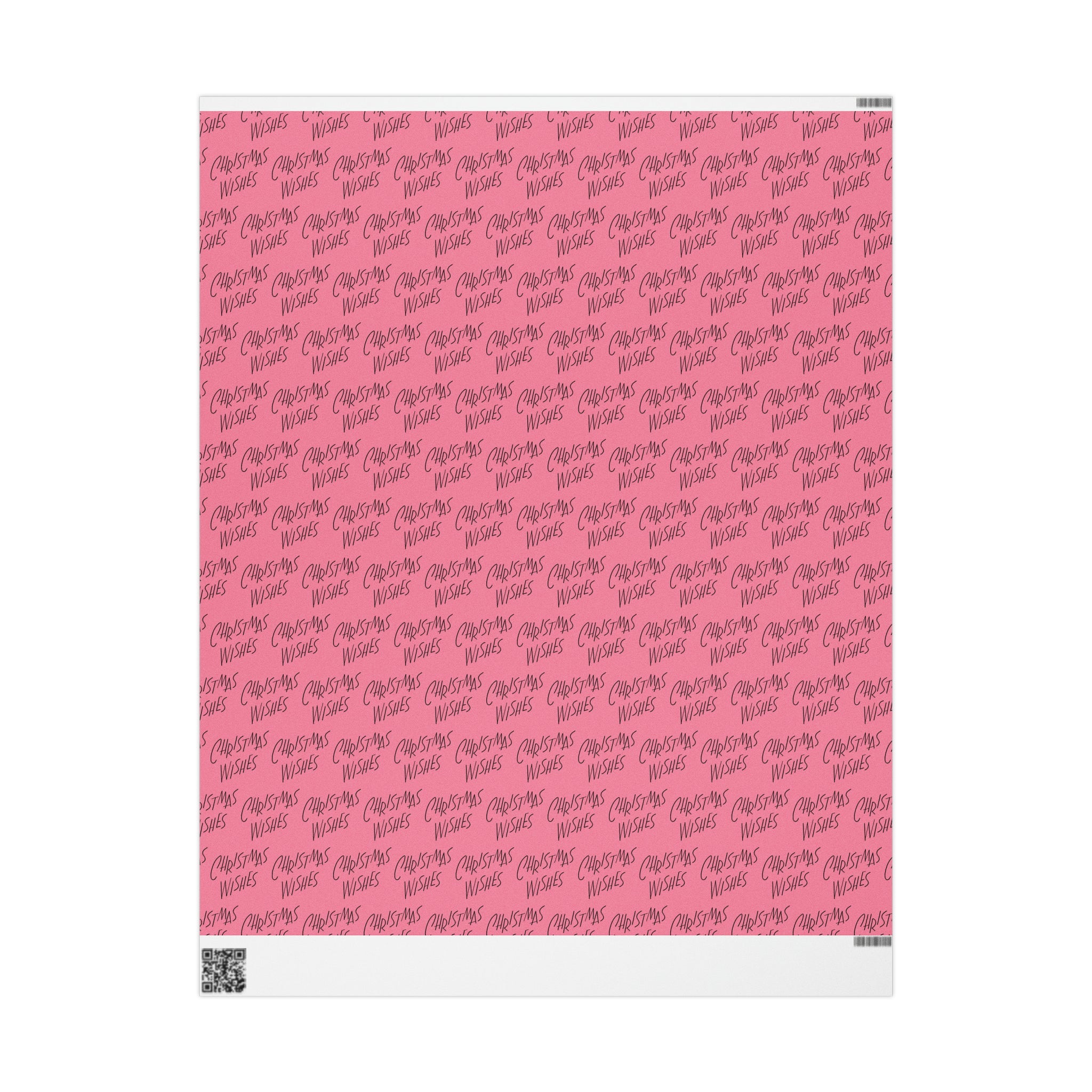 Christmas Wishes Pink Mid Century Retro Christmas Print Holiday Gift Wrap Paper - Glossy Or Matte