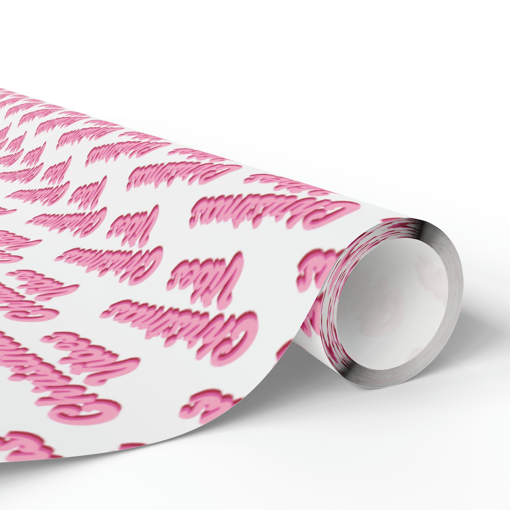 Pink Christmas Vibes Retro Style Christmas Holiday Gift Wrap Paper - Glossy Or Matte