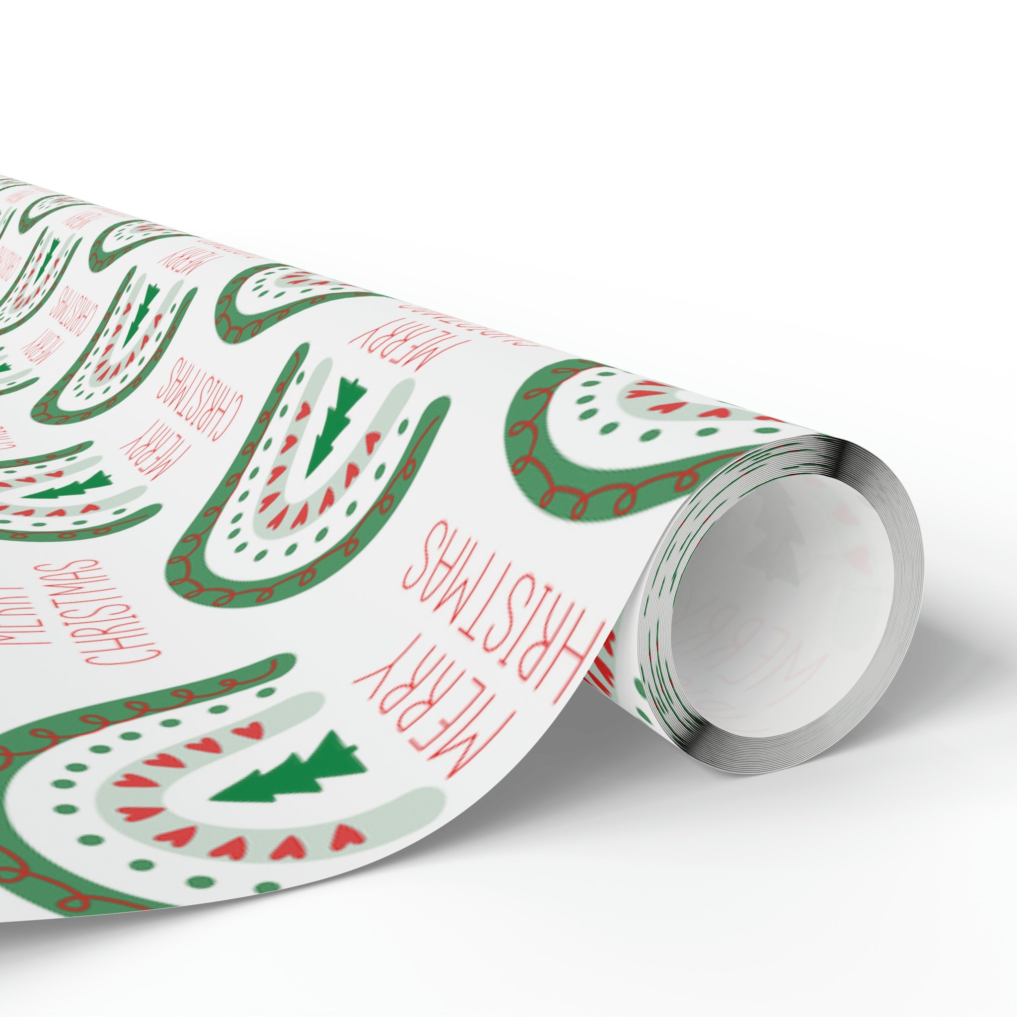 Merry Christmas Boho Rainbow Christmas Print Holiday Gift Wrap Paper - Glossy Or Matte
