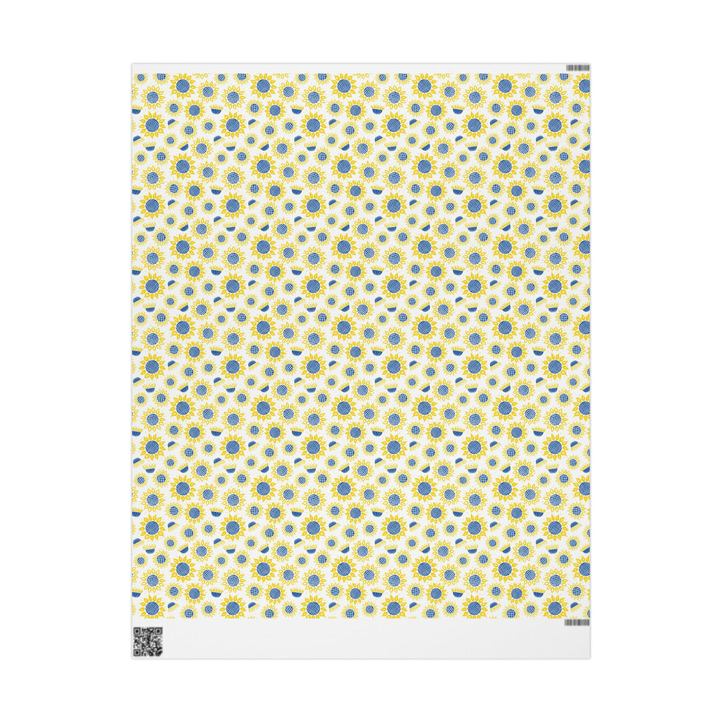 Ukranian Sunflowers Spring Print Holiday Gift Wrap Paper - Glossy Or Matte