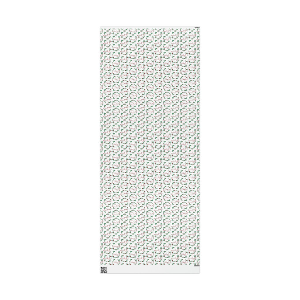 It's A Wonderful Life Christmas Wreath Retro Style Holiday Gift Wrap Paper - Glossy Or Matte
