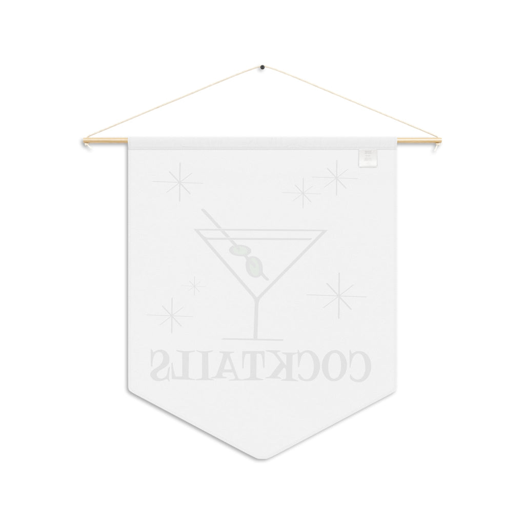 Martini Cocktails Mid Century Retro Style Wall Hanging Banner Flag