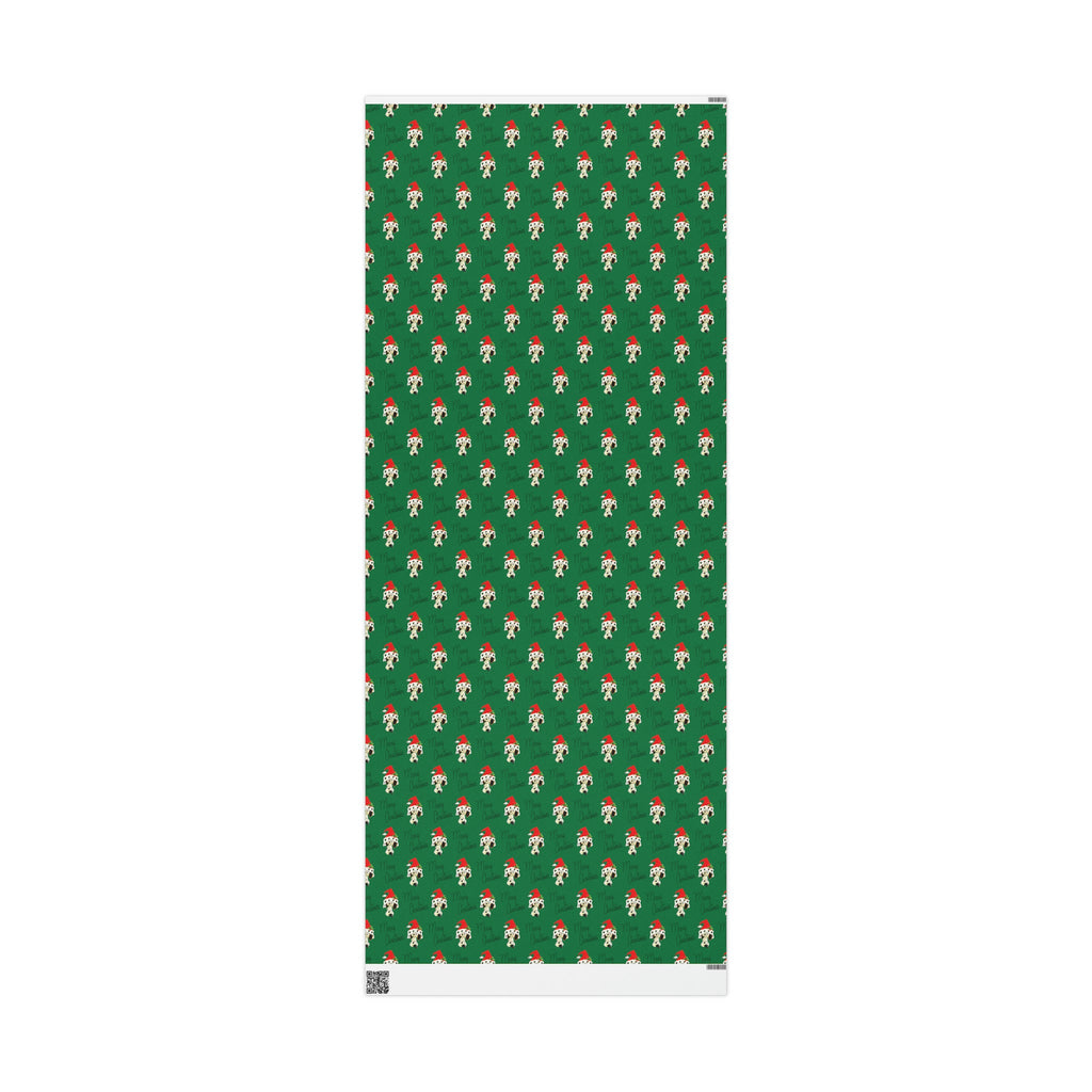 Merry Christmas Dalmation In A Santa Hat Mid Century Retro Christmas Print Holiday Gift Wrap Paper - Glossy Or Matte