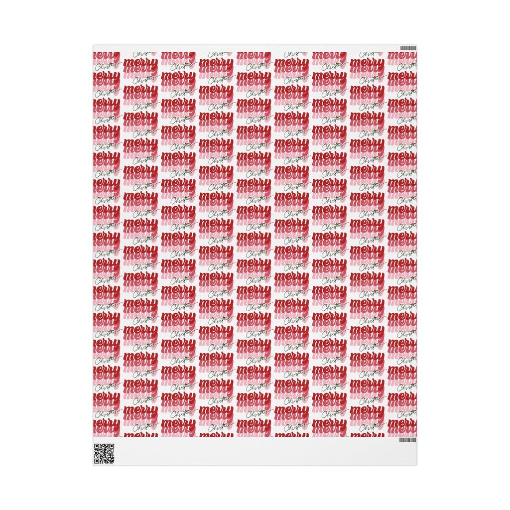 Merry Merry Merry Christmas Retro Style Christmas Print Holiday Gift Wrap Paper - Glossy Or Matte