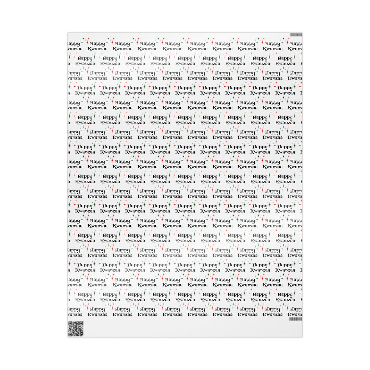 Happy Kwanzaa Starburst Atomic Retro Style Holiday Gift Wrap Paper - Glossy Or Matte