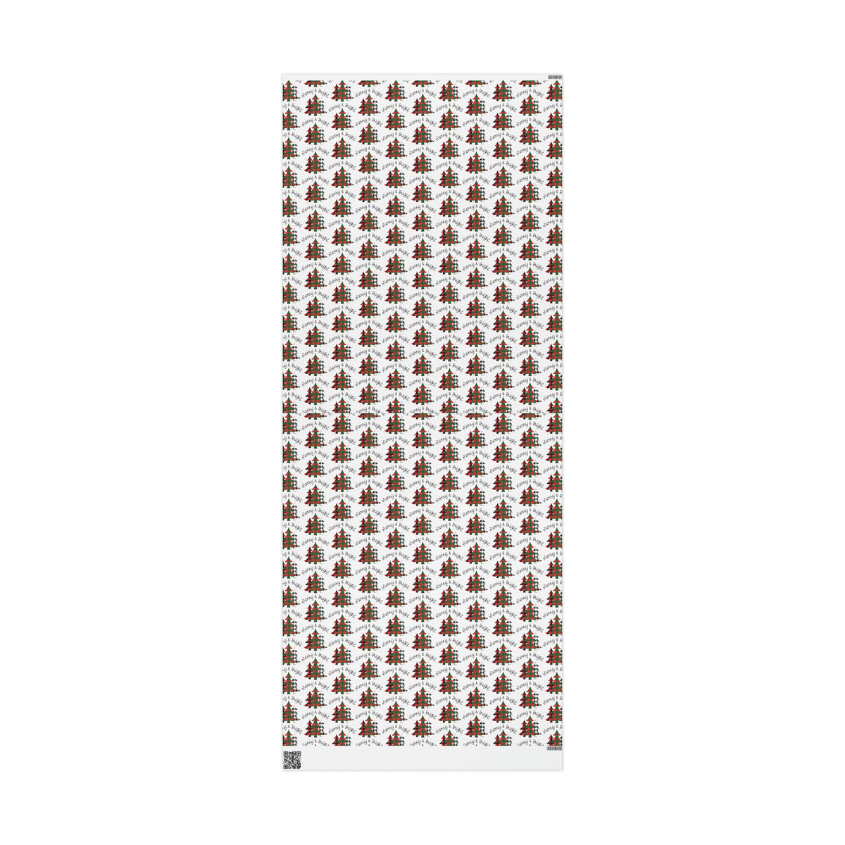 Merry And Bright Buffalo Checkered Trees Christmas Print Holiday Gift Wrap Paper - Glossy Or Matte