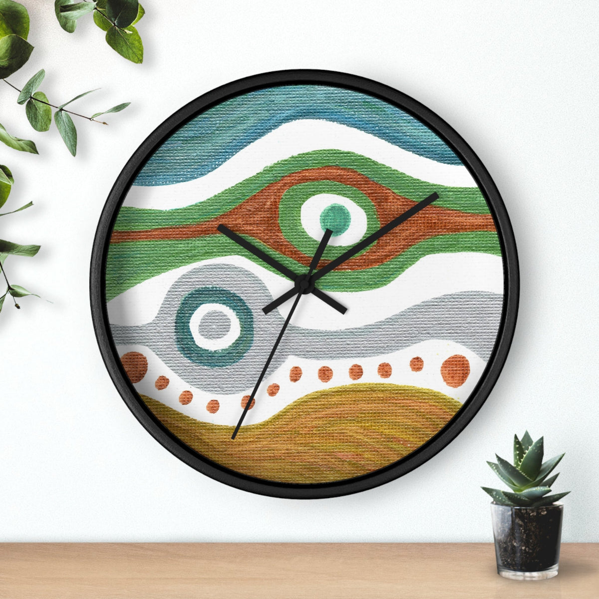 Mangro Protection Caden Caraco Black Silent Wooden Wall Clock