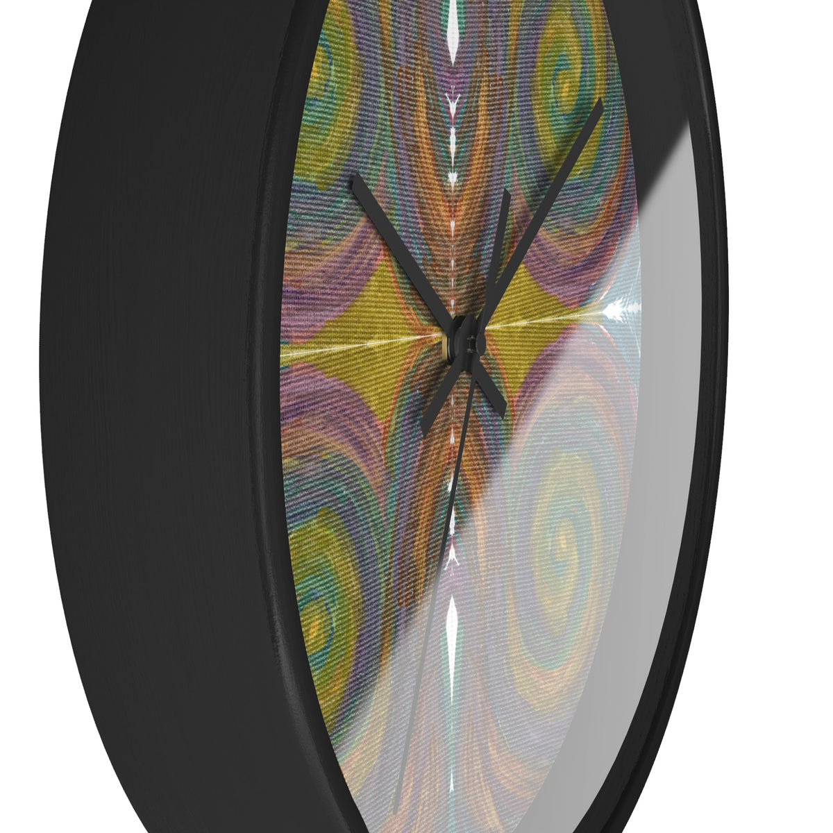 Solar Spirals Caden Caraco Silent Black Wooden Wall Clock