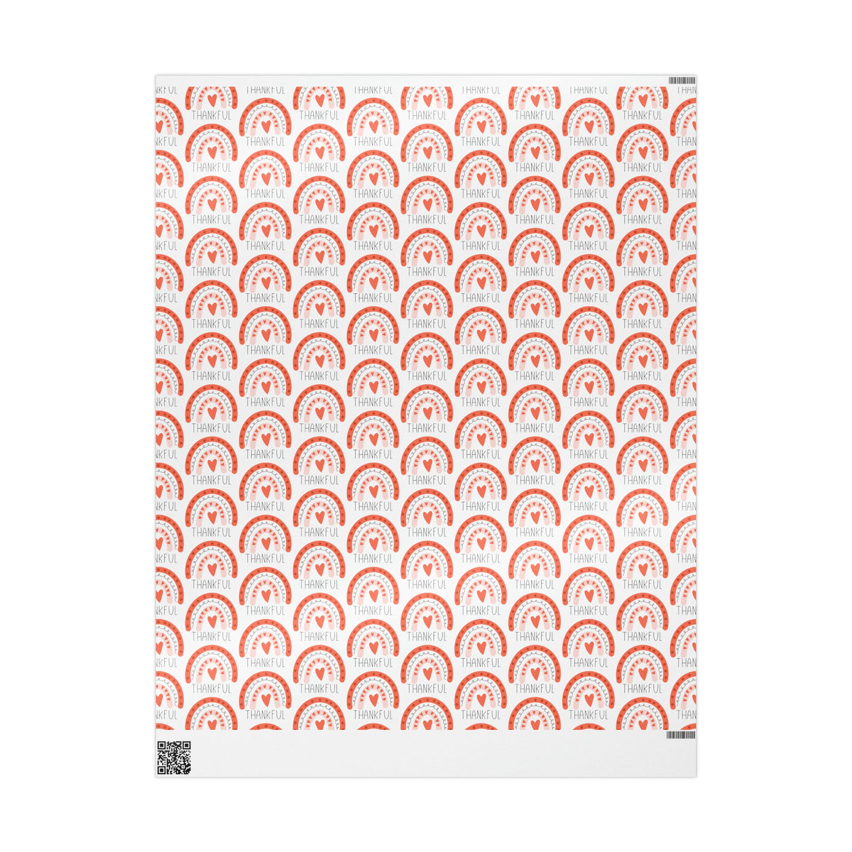 Thankful Boho Rainbow Friendsgiving Thanksgiving Thank You Print Holiday Gift Wrap Paper - Glossy Or Matte
