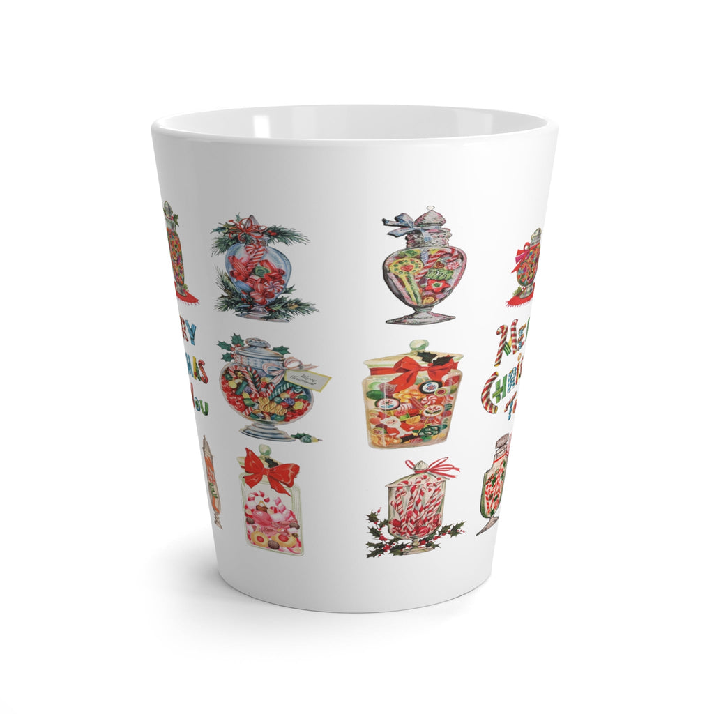 Merry Christmas To You Christmas Candy Mid Century Retro Print Latte Mug