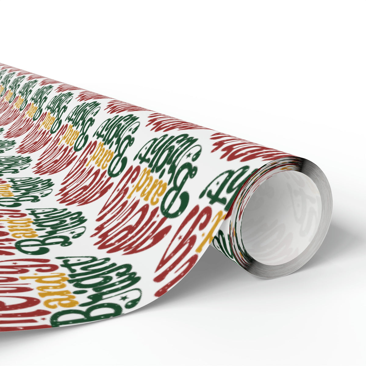 Merry And Bright Christmas Print Holiday Gift Wrap Paper - Glossy Or Matte