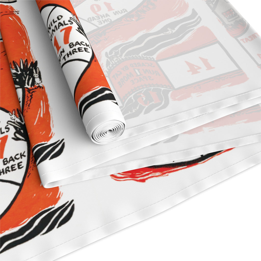 Halloween Board Game Retro Halloween Print Fall Autumn Decor Cotton Poly Table Runner